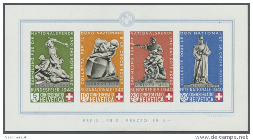 1938/2012, VIERBLOCK-SAMMLUNG PRO PATRIA, Doppelt Gef&uuml;hrt (postfrisch Und Mit Zentrumsstempel), In Den... - Autres & Non Classés