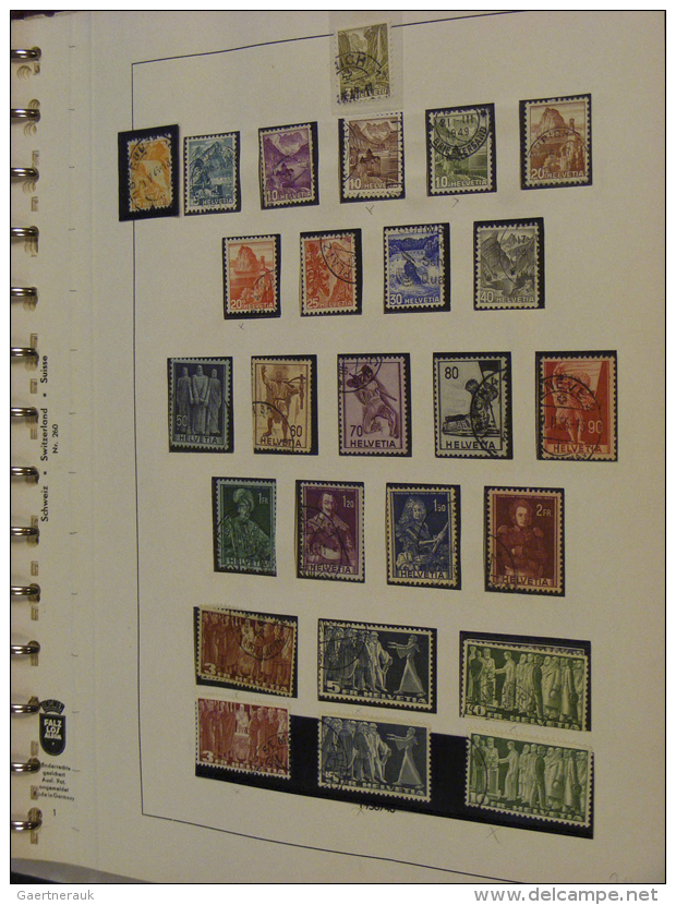 1938/1990: Postfrisch/ungebraucht Und Gestempelte, Teils Doppelt Gef&uuml;hrte Schweiz Sammlung In 3 Alben Mit... - Autres & Non Classés