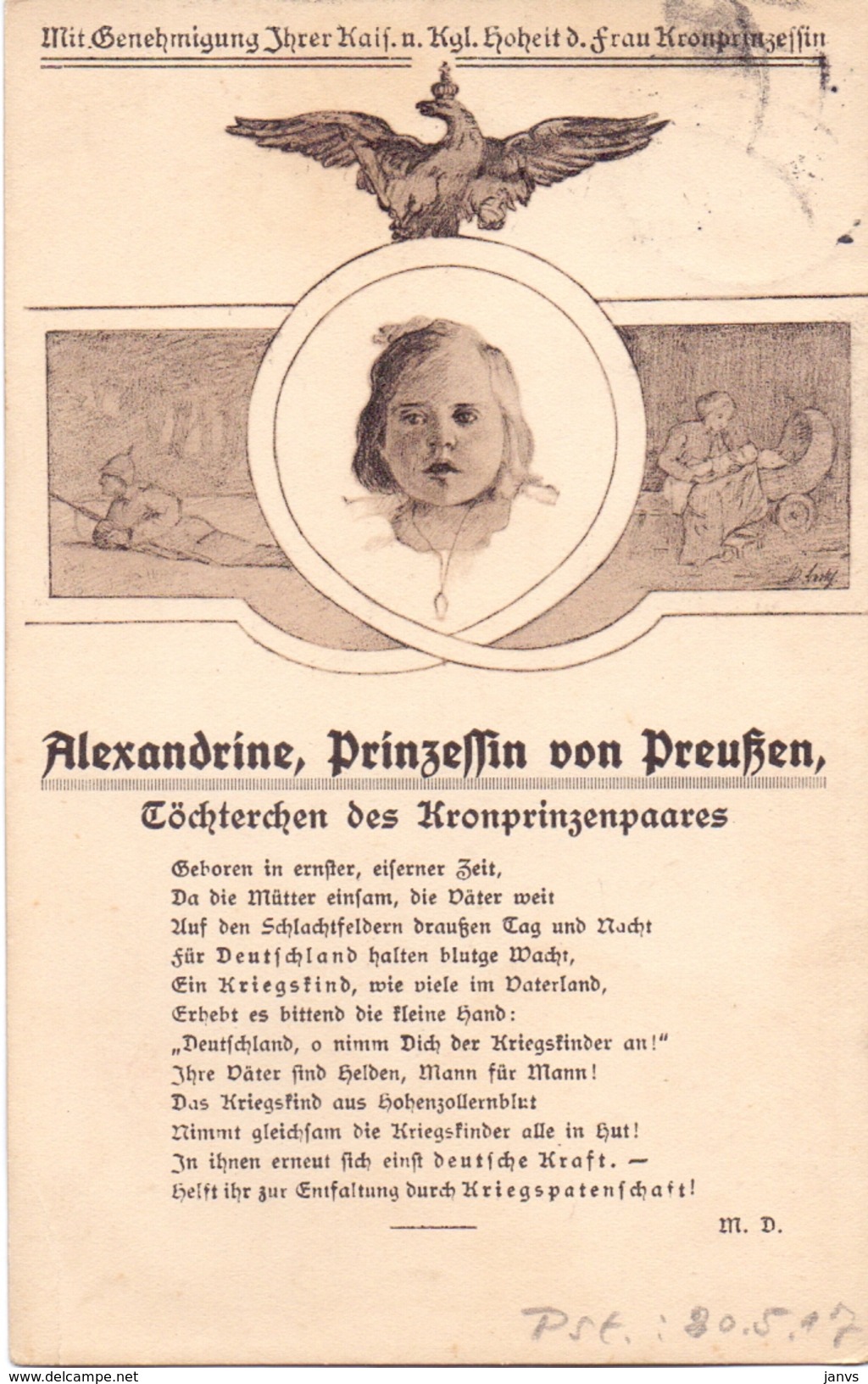 PK - CP - Alexandrine Prinses Van Pruisen - 20/05/1917 - Koninklijke Families