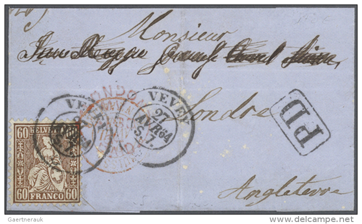 1862-1881 SITZENDE HELVETIA: Gruppe Mit 20 Briefen, Meist Ins Ausland (Deutschland, Frankreich,... - Autres & Non Classés