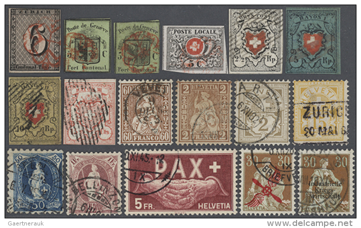 1843-2016: Sehr Umfangreiche Sammlung Von Gestempelten Marken, Ansichtskarten Und Briefen In 38 Alben Und... - Autres & Non Classés