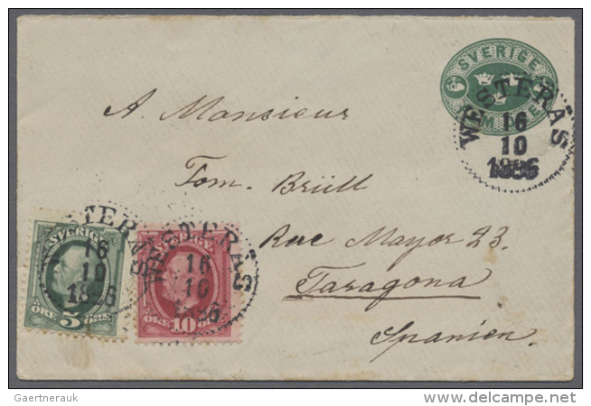 1880/1945 (ca.), Interesting Accumulation With 10 Used Postal Stationeries (postcards And Envelopes) With Many... - Entiers Postaux