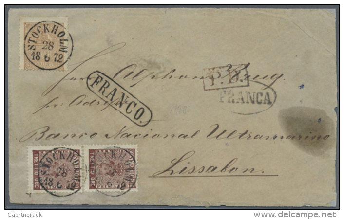 1858/1875, Lot Of 13 Letters Sent From Sweden To Foreign Destinations: Netherland, Germany, Portugal, France,... - Autres & Non Classés