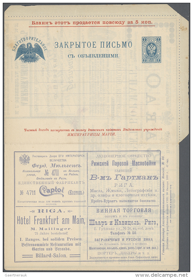 1898/1901, CHARITY LETTER-SHEETS OF RUSSIAN EMPIRE, Extraordinary Collection Of 139 Advertisement Stationeries (of... - Autres & Non Classés