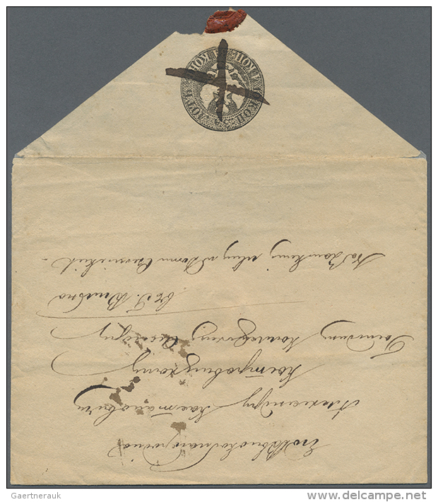 1849, 10 Kop. Black Postal Stationary Envelope, Issue Of 1848, Deep Black Imprint Of The First Printing, With... - Autres & Non Classés