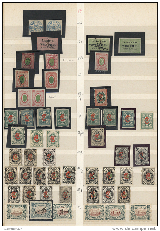 1862/1901, Specialised Assortment Of Apprx. 50 Stamps Incl. 1863 (2kop.) Rose/black Penstroke, (4kop.) Green/black... - Zemstvos
