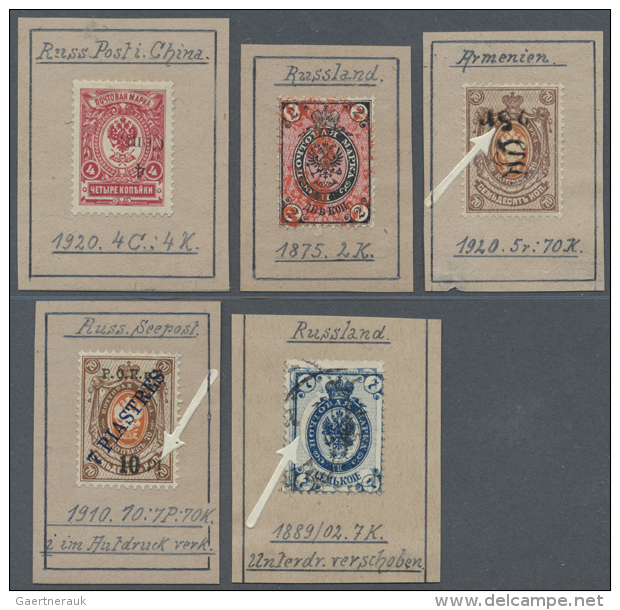 1865/1930 (ca.), Russia/Area, Specialised Assortment Of 39 Stamps Showing Varieties/specialities/particularities,... - Autres & Non Classés