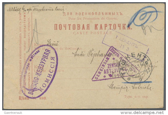 1910/1926, 46 Belege, Viel Kriegsgefangenenpost, Dabei Viel Post&auml;mter In Asien U.a. Bahnpost "IRKUTSK-TSCHITA... - Autres & Non Classés