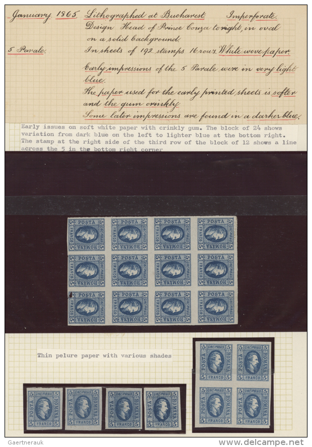 1865, Specialised Collection/assortment Of Apprx. 320 Stamps Of The Prince Cuza Issue, Showing All 3 Denominations... - Autres & Non Classés