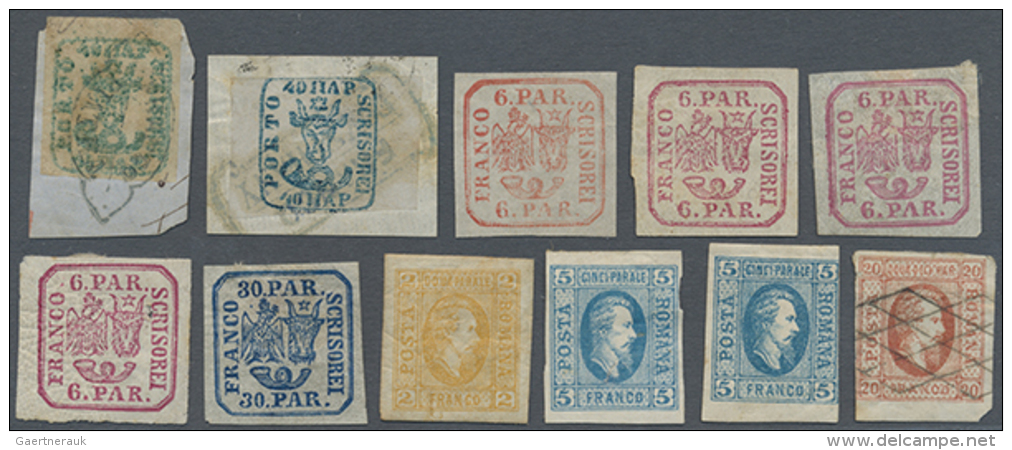 1858-71/1891: Group Of 30 Stamps, Mint And Used, With Two Single 1858 40 Par. Each Used On Piece, 23 Stamps Of... - Autres & Non Classés