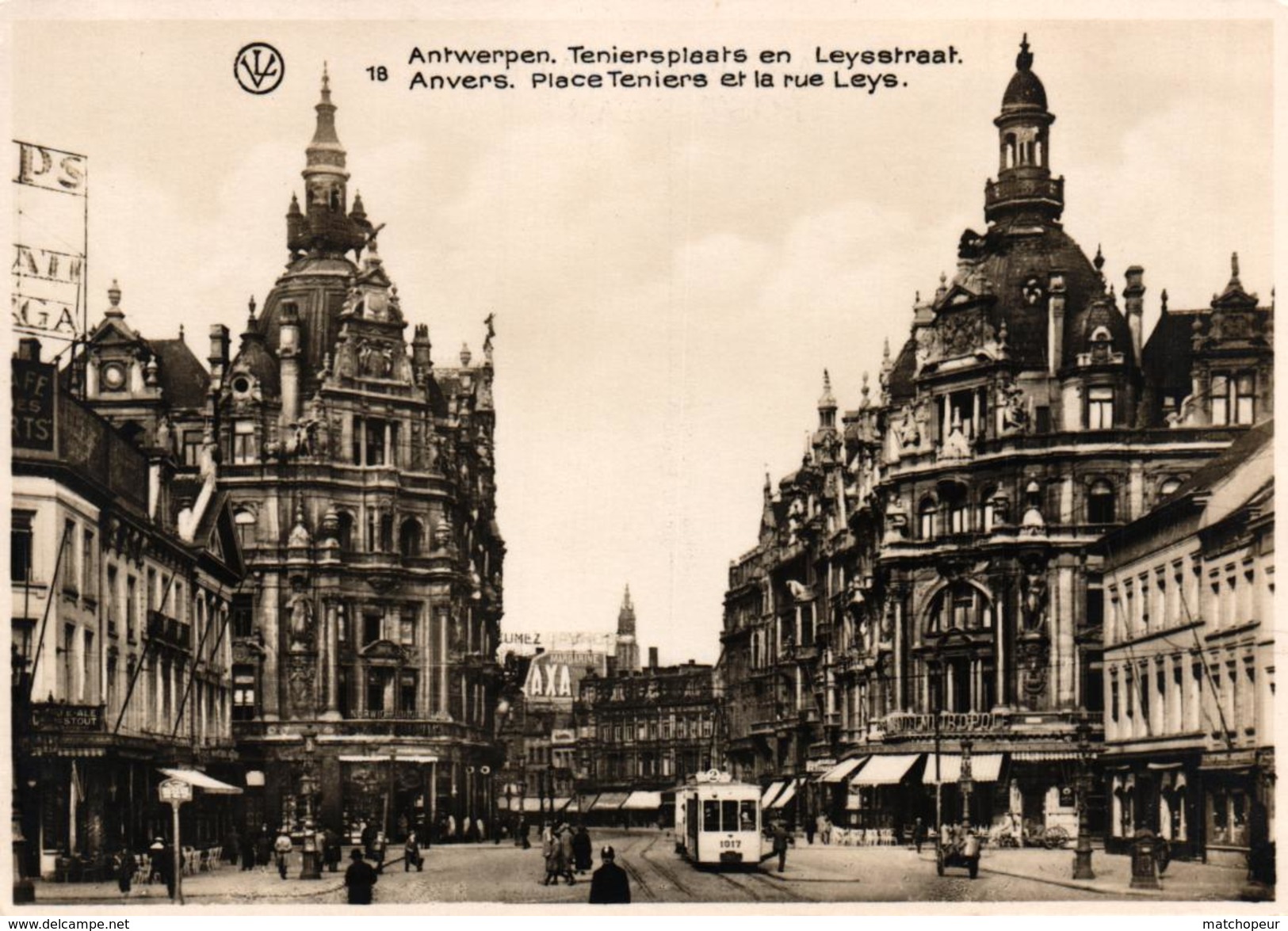 BELGIQUE - ANVERS - PLACE TENIERS ET LA RUE LEYS - TRAMWAY - Antwerpen