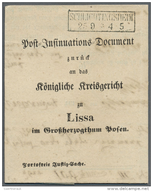 1845/1942, PoznaÅ„/ÅšlÄ…sk, Lot Of Apprx. 86 Stampless Entires (German Juridical Mail), Bearing Postmarks Of... - Autres & Non Classés