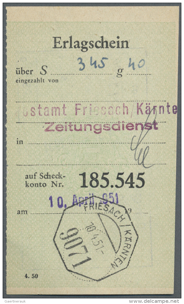 K&Auml;RNTEN (Plz. 930.. Bis 937..): 1910/1985 (ca.), Bestand Von Ca. 650 Belegen Von U.a. St. Veit/Glan, Kraig,... - Autres & Non Classés