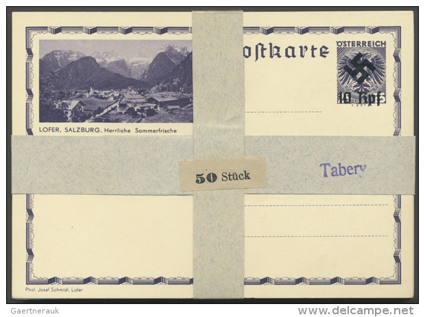 1938 (ca.), Ganzsachen-Proben Der &ouml;sterreichischen Bildpostkartenserie &bdquo;Doppeladler Im Kreis&rdquo; 25... - Autres & Non Classés