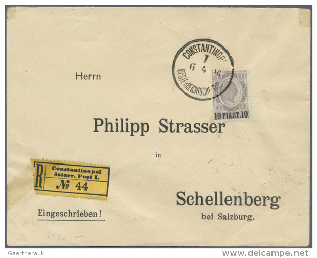 1863/1912, Gehaltvolle Partie Von 46 Briefen Und Karten, Dabei Etliche Interessante Und Bessere St&uuml;cke, U.a.... - Levant Autrichien