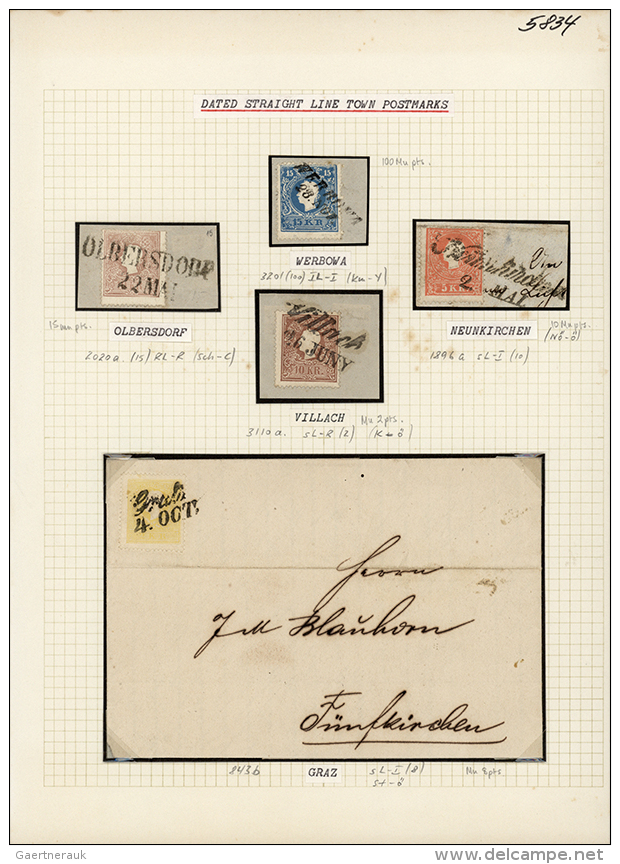 1858/1864, Stempelsammlung (dabei Einige Rote) Auf Der 3. Ausgabe, Mit Vielen Marken, Paaren, Briefst&uuml;cken Und... - Autres & Non Classés