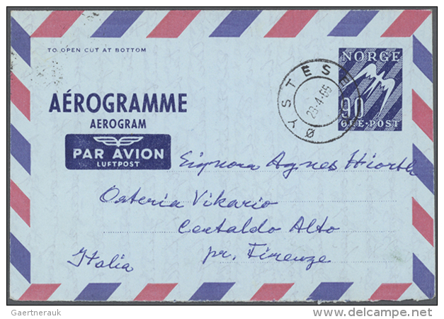 1948/1985 (ca.), AEROGRAMMES: Accumulation With About 600 Unused Or Commercially Used/CTO Aerogrammes With Some... - Entiers Postaux