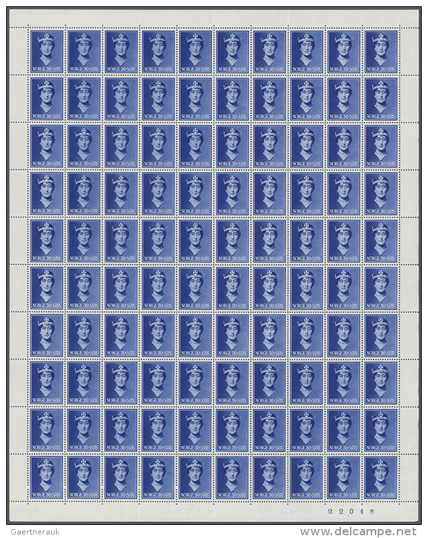 1939, Charity Fund "Queen Maud", 3.000 Complete U/m Sets Within (folded) Sheets. Michel 203/06 (3.000) - 12.000,-... - Autres & Non Classés