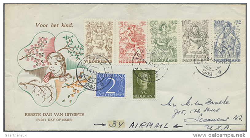 1942/1964, Collection Of Apprx. 94 Covers/cards With Many Attractive Items, E.g. 1949 Voor Het Kind F.d.c., 1950... - Otros & Sin Clasificación