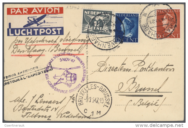 1933/1960, Collection Of 60 Airmail Covers/cards Netherlands/KLM/from And To NL, Incl. First And Special Flights.... - Autres & Non Classés