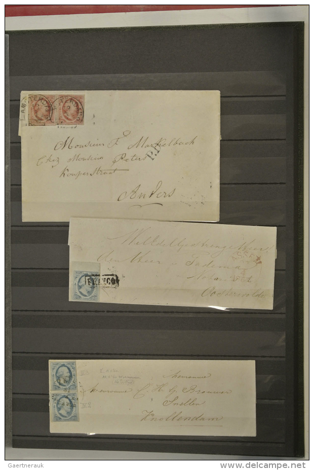 1852/1930: Small Collection Of 18 Covers Of The Netherlands 1852-1930 In Stockbook. Contains A.o. Cover With No. 1... - Autres & Non Classés