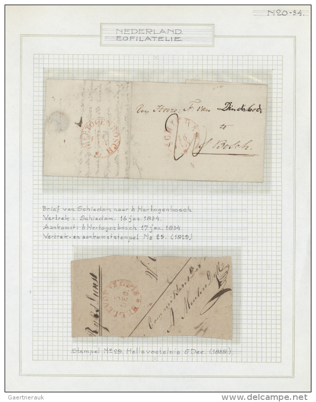 1834/1870, Assortment Of 13 Stampless Covers (plus One Fragment), Mounted On Written Up Pages, Eleven Domestic... - ...-1852 Préphilatélie