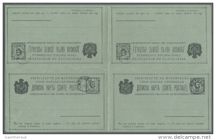 1890/1920 (ca), 20 Gebrauchte Und 26 Ungebrauchte Ganzsachen, Dabei Ein Blanko Gestempelter Vierer-Druckbogen Der P... - Montenegro