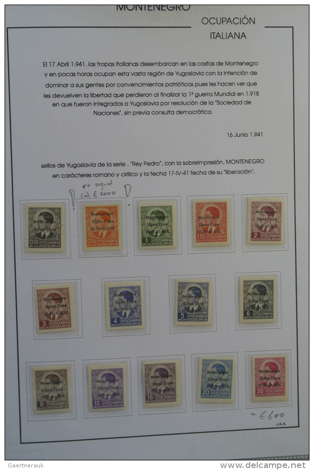 1941/45: Fantastic MNH And Mint Hinged Collection Montenegro 1941-1945 In Blanc Album. Collection Contains A.o.... - Montenegro