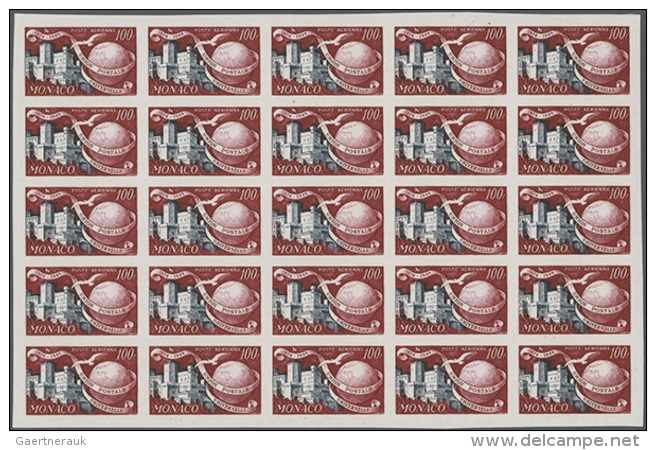 1949, 75th Anniversary Of UPU, Airmails 25fr. To 100fr., Four Values As IMPERFORATE Blocks Of 25, Unmounted Mint.... - Autres & Non Classés