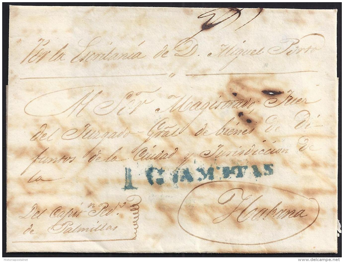 1842. ESPAÑA. SPAIN. PALMILLAS A LA HABANA. - Prephilately