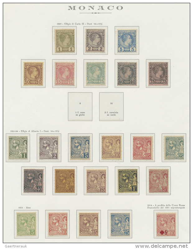 1885/1922, Ungebrauchte/postfrische Sammlung Auf Vordrucken, Dabei 1 C. Bis 75 C. Freimarken 1885, 1 C. Bis 5 Fr.... - Autres & Non Classés