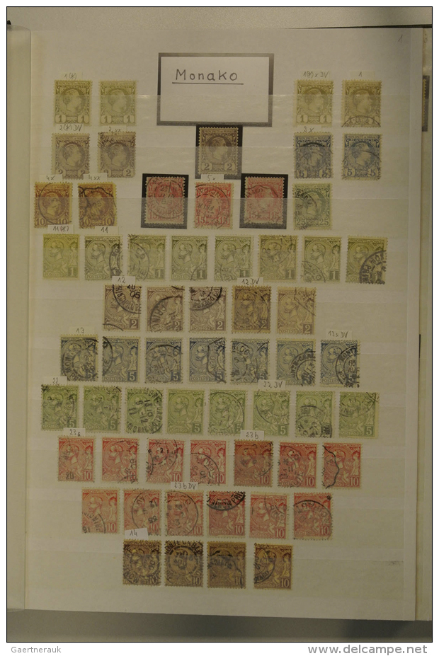 1885/1974: Well Filled, MNH, Mint Hinged And Used Collection Monaco 1885-1974 In 2 Stockbooks. Collection Contains... - Other & Unclassified