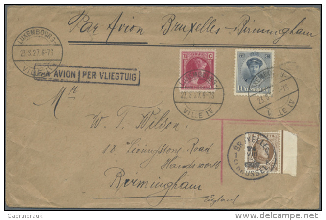 1927/1957, LUFTPOST, Lot Von 6 Luftpost-Briefen Nach GB, Irland, Frankreich Und USA, Dabei U.a. Zuleitung Aus... - Autres & Non Classés