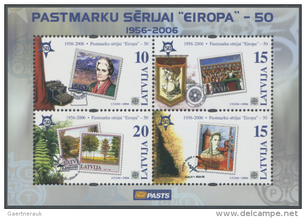 2005/2006, "EUROPA Issues - 50th Anniversary", Set Of 4 Values And Block Issue, Mint, MNH. Lot Of 1000 Sets, Face... - Lettonie