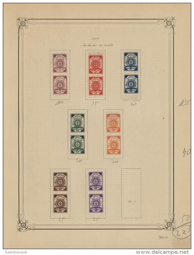 1918/1921, Very Good Specialised Collection Of The First Issueson 28 Pages, Starting With Mi. Nr. 1 And Two With... - Lettonie