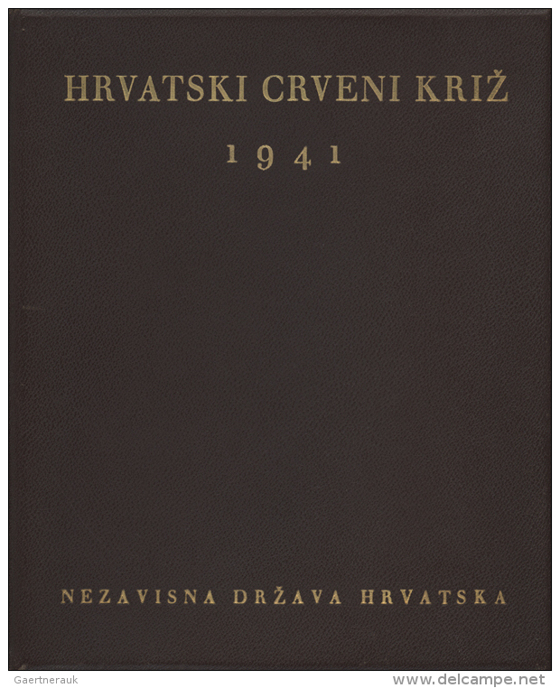 1941, RED CROSS, Complete Minister Album With Brown Cover, Inscription "HRVATSKI CRVENI KRIZ / 1941 / NEZAVISNA... - Croatia