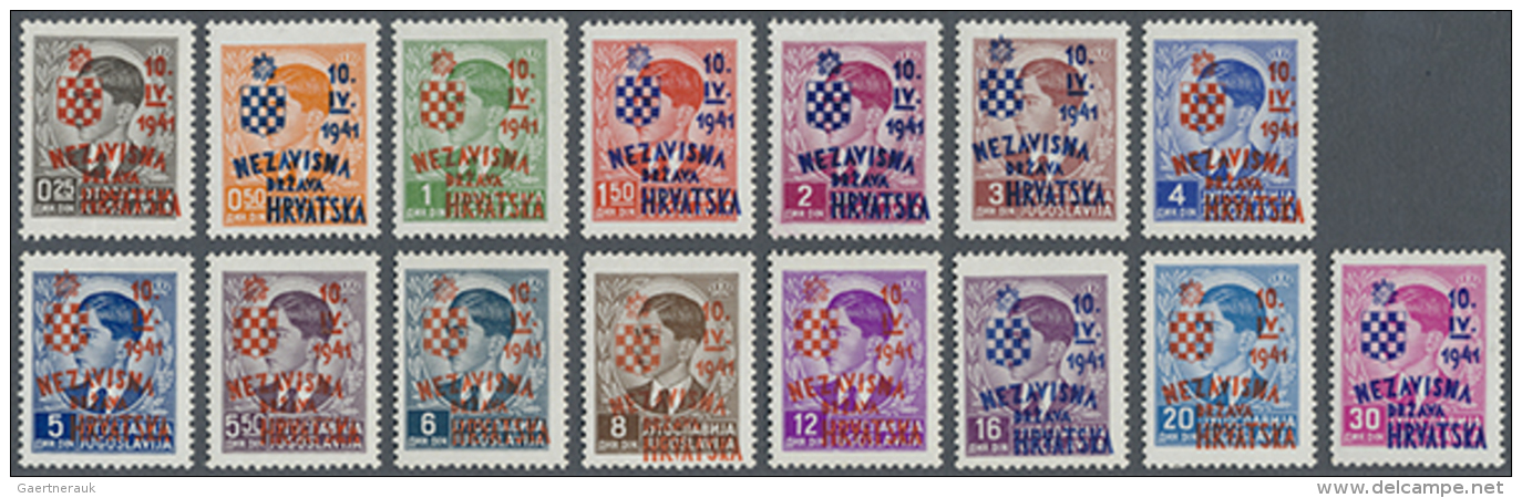 1941/1945, Mint Collection On Stockpages, Incl. The Rare And Always Missing 3rd Overprint Set Signed (only 5000... - Croatie