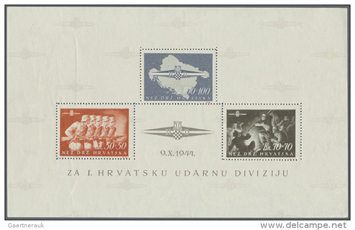 1941/1945, Mint Collection On Album Pages Incl. 1945 Storm Division Set And Souvenir Sheet. (D+) - Croatie