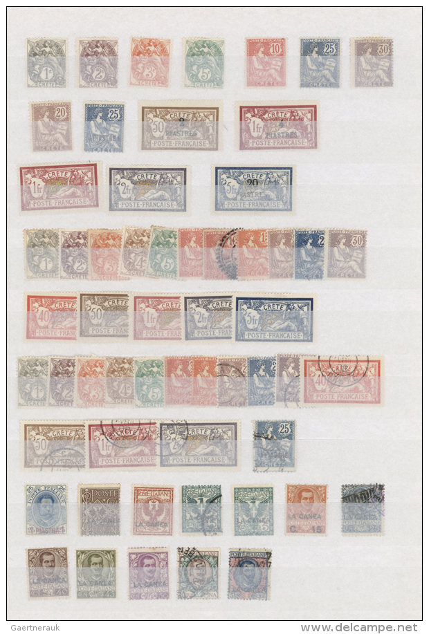 1899/1910 (ca.), Mint And Used Assortment/collection With French/Italian/Austrian P.O. And Also A Nice Part Russian... - Crète