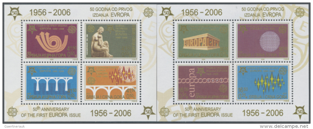 2005/2006, "EUROPA Issues 50 Anniversary", Set Of 8v Series And 2 Blocks, Mint, NH, Lot Of 1000 Sets, Face Value... - Autres & Non Classés