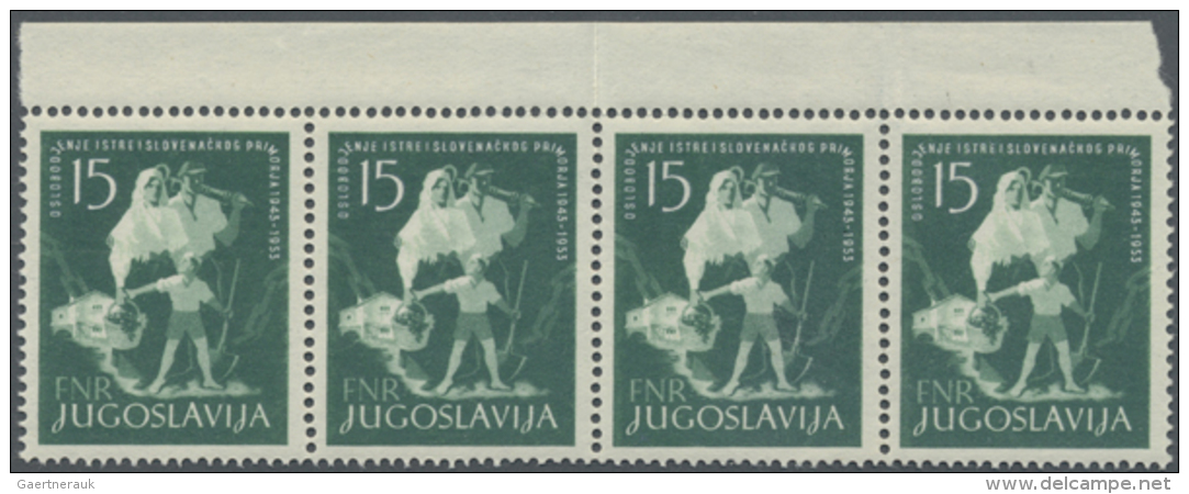 1953, Befreiung Istriens Und Der Slowenischen K&uuml;ste 15 Din. Gr&uuml;n Als Anlagebestand Mit 60 Postfrischen... - Autres & Non Classés