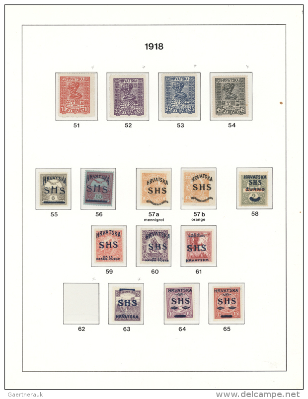 1918/1919, Issues For Croatia, Mainly Mint Specialised Collection In A Binder, Neatly Arranged On Albums Pages,... - Autres & Non Classés