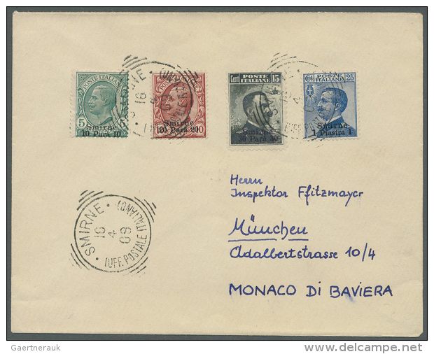 1900/1930 (ca) Kleine Sammlung Belege (28 St&uuml;ck) "Italienische Post Im Ausland": Albanien , Kreta Levante,... - Zonder Classificatie