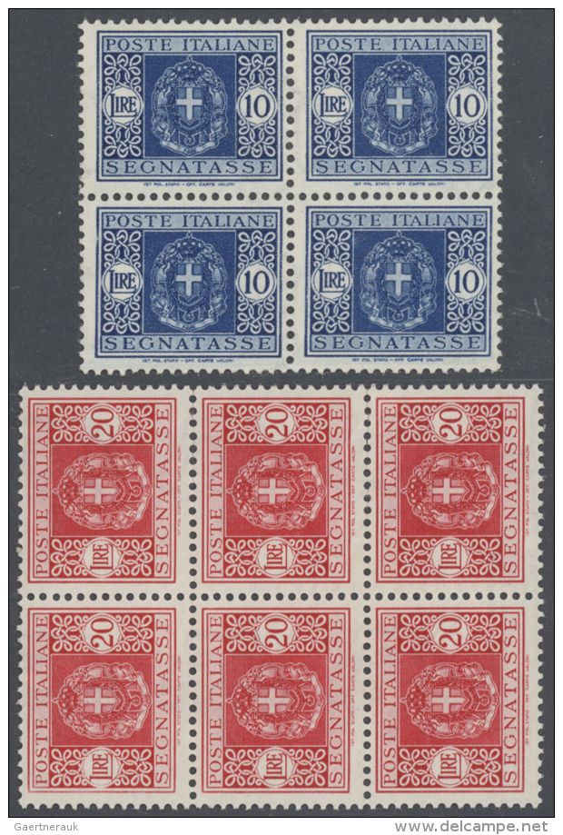 1934: Lot Of 39 X 10 Lire Postage Due And 76 X 20 Lire Postage Due Mint Never Hinged. CV 3800+ &euro; &divide;... - Non Classés