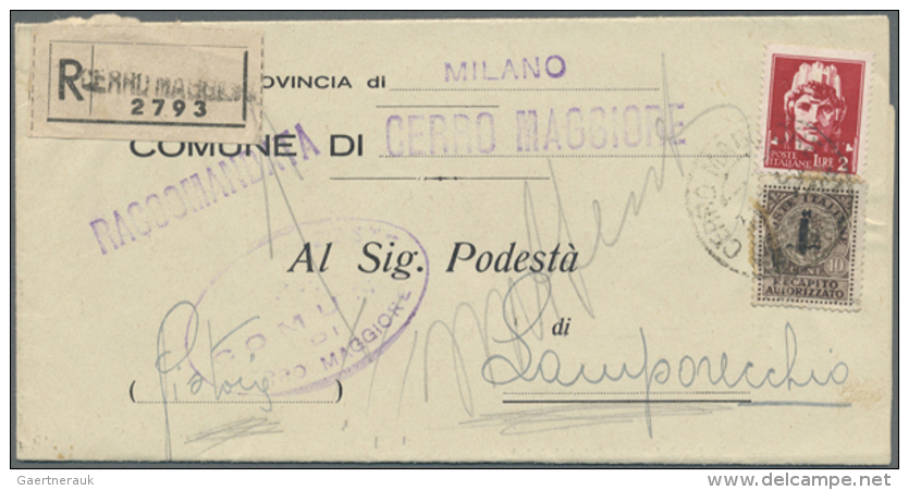 1944 Four Letters With RSI Overprint On "Recapito Autorizzato" 10 Cent. Stamp. (D) - Non Classés