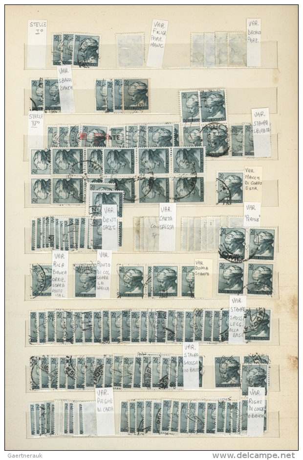 1927/1980 (ca.), Enormous Accumulation Of Several Thousand Stamps Neatly Sorted In Seven Stockbooks, Specialised To... - Non Classés