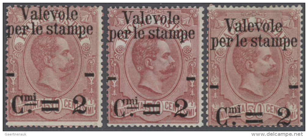 1890: Lot Of 47 Examples Of The 2 Cent On C 50 "Valevole Per Le Stampe" Carmine Mint Hinged. Different Centered.... - Non Classés