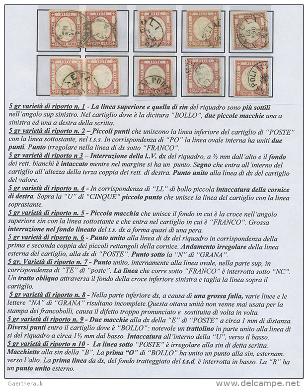 1861, 1st Issue In Grana Currency (Neapolitan Province), Specialised Assortment Of 30 Stamps, Ten Copies Each Of... - Non Classés