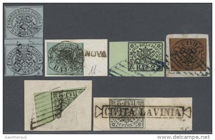 1852 "La Prima Serie" - The First Serie. Collection On Stock Cards, With Detailed Descriptions And Prices With... - Etats Pontificaux