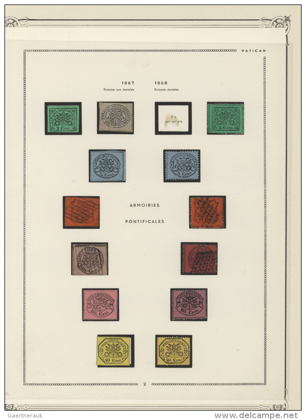 1852/1868 Impressive Collection On Album Sheets With A Rich Varietie In Colors. E.g. Different Colors Of The "Tre... - Etats Pontificaux